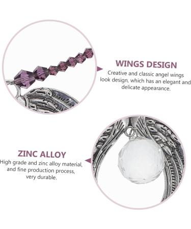 GRIRIW Home Accessories Crystal Pendant Decor Ornament Car Pendant Hanging Items Angel Wings Pendant Charm Household Violet 39x6.5cm - Buy Online on GoSupps.com