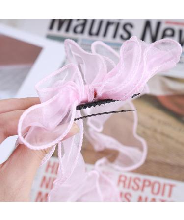 Andelaisi Vintage Silk Bow Hair Clips - Pink Chiffon Barrettes for Women and Girls - Buy Online on GoSupps.com