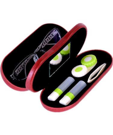 Buy 2-in-1 Contact Lens Container & Glasses Case - Portable Double-Sided Includes Tweezers & Applicator - Perfect for Home & Travel (Red) | International Shipping Available - Buy Online on GoSupps.com