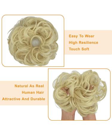 OMGREAT 2PCS Thick Updo Messy Hair Buns Curly Wavy Ponytail Extensions - Bleach Blonde Color - Hair Scrunchies for Women and Girls - Buy Online on GoSupps.com
