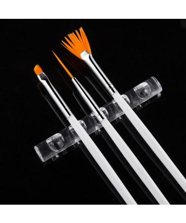 Holder - 5-Grids Painting Brush Stand Clear Organizer Holder for Drawing Pens Manicure Nail Carving Pencils Rowces - Buy Online on GoSupps.com