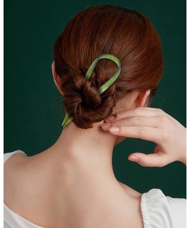 4 Pcs 4.5 U Shaped Acetate Hair Pins French Hair Sticks - Ideal for Buns & Thick Hair - Buy Online on GoSupps.com