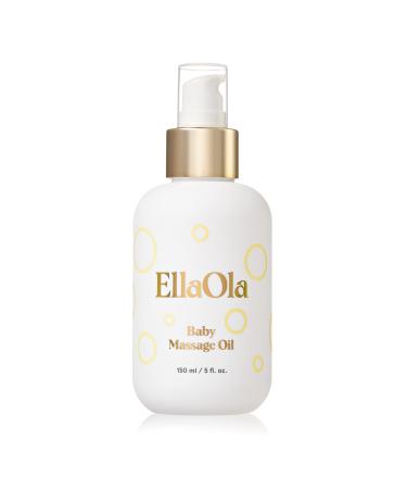 EllaOla Baby Massage Oil 5 fl. oz. |100% USDA Organic | Baby Essentials | Cradle Cap Care | Fragrance-Free & Moisturizing Formula Made With Plant Based Ingredients Jojoba, Avocado, and Argan Oil 5 Fl Oz (Pack of 1)
