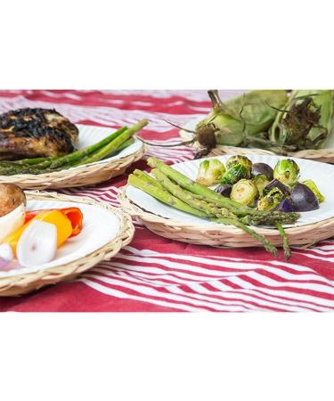Florencey 6Pcs Bamboo Paper Plate Holder - 10 Inch Round Woven Plate Holder Reusable Paper Plate Holders for Picnic Party - Buy Online on GoSupps.com
