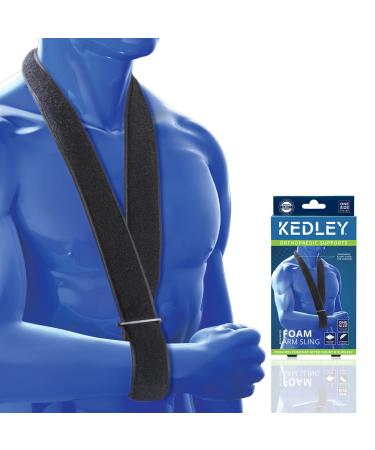 Foam Arm Sling by Kedley Discreet Black | One Size Fits All | Medical Grade arm Elbow Wrist Hand and Shoulder Collor 'n' Cuff Supportive Sling