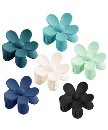 6 Packs Matte Flower Hair Clips Large Claw Clips for Thick Hair Cute Daisy Hair Claw Clips for Thin Hair Non-Slip Strong Hold Jaw Clips for Hair Big Floral Claw Clips for Women & Girls Hair Accessories for Gifts 6 ...