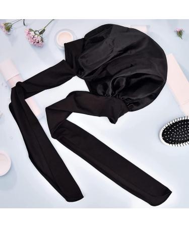 Satin Silk Bonnet for Sleeping | Prevent Hair Frizz | Soft Elastic Hair Wrap for Women | Curly, Black, Blond Hair | Sleep Cover with Bow Tie - Buy Online on GoSupps.com