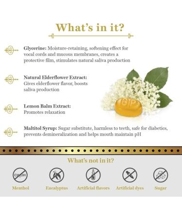 Grether's Sugarfree Elderflower Pastilles - Dry Mouth Relief - Soothing Throat & Healthy Voice - Long-Lasting Floral Flavor - Gluten-Free - 3-Pack, 3.75 oz - Buy Online on GoSupps.com