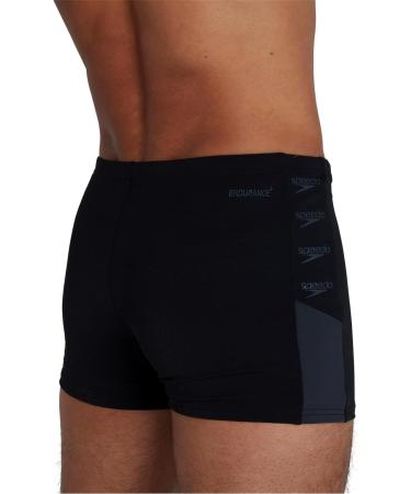 Speedo Men's Boom Logo Splice Aquashort 8 - Black/Oxide Grey | Fast International Shipping - Buy Online on GoSupps.com