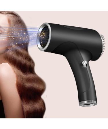 Handheld Cordless Hair Dryer Rechargeable Portable Hairdryer Free Standing Hair Air Blower for Outdoor Lightweight Mini Blow Dryer Ideal for Holiday and Travel Black