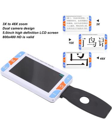 Portable Digital Magnifier 5.0inch Digital Magnifier with Handle 3 Million Fixed Focusing 3X To 48X Zoom 26 Color Modes Electronic Magnifier for Reading Books Style 1 - Buy Online on GoSupps.com