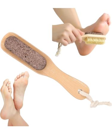 Double Sided Foot Scrubber Callus Remover with Pumice Stone Portable Bristle Brush for Dead Skin Collagen Production Exfoliation All Skin Types - Buy Online on GoSupps.com