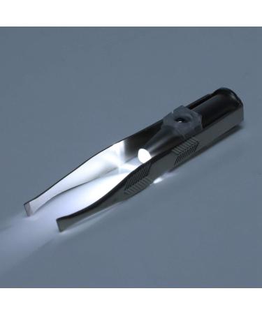 High-Precision Stainless Steel Eyelash & Eyebrow Tweezers with LED Light | International Shipping - Buy Online on GoSupps.com