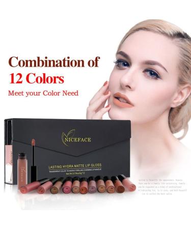 Allbesta 12 Colors Velvet Nude Lipgloss Set - Waterproof Matte Liquid Lipstick Kit | Long Lasting Makeup | International Shipping - Buy Online on GoSupps.com