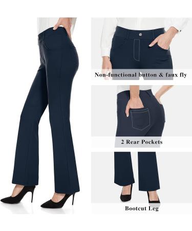 MOTEEPI Women's High Waisted Bootcut Yoga Dress Pants - Navy Blue, XL - Buy Online on GoSupps.com