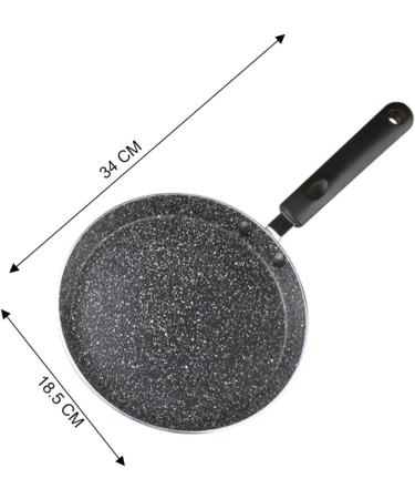 RUNROTOO 1pc maifan cookware Non Sticking Frying pan 12 inch nonstick Frying pan Egg pan Granite Skillet pan pan Cooking pan Non Stick Ceramic Griddle nonstick Skillet deep Steak pan Fried 34x18.5x2cm Black - Buy Online on GoSupps.com