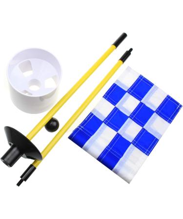 Crestgolf 2-Section Portable Backyard Golf Hole Cup & Flag Stick Set (White-Blue Checkered, 2-Pack) - Buy Online on GoSupps.com