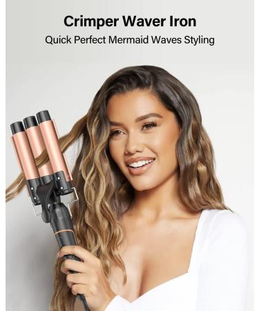 Waver Curling Iron Crimper - BESTOPE PRO 5 in 1 Hot Comb Hair Straightener | Fast Heating Barrel Curling Iron for All Hair Types - Buy Online on GoSupps.com