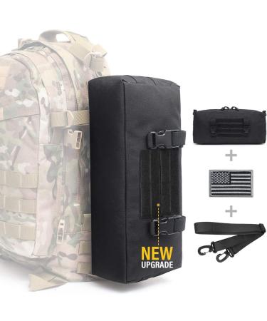 WYNEX Tactical Increment Molle Pouch, Vertical EDC Utility Pouches Sling Bag Military Multi-Purpose Large Capacity with Shoulder Strap Modular Design Black (upgraded)