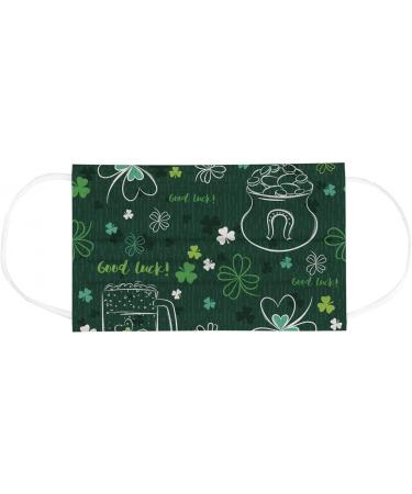 Zhinian 50pcs Children's Disposable 3-Layer Green Face Masks - St. Patrick's Day Four-Leaf Clover Design Dust-Tight & Breathable - Buy Online on GoSupps.com