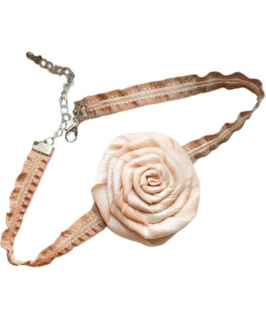 Vsilay Elegant Floral Necklace for Women - Unique Brown Flower Choker - Perfect for Weddings & Celebrations - Buy Online on GoSupps.com