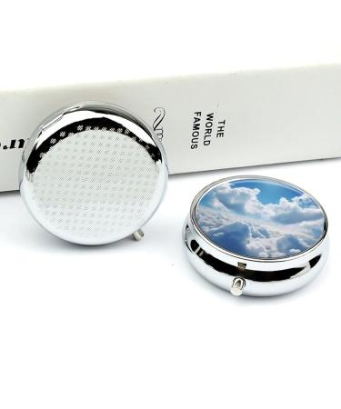 Sky Cloud Printing 3 Compartment Travel Pill Box - Portable Medicine Organizer for Handbags & Purses - Buy Online on GoSupps.com