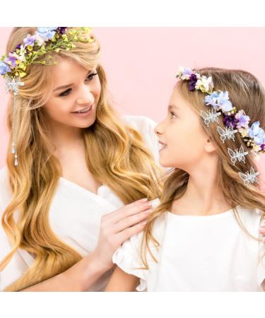 ONCHSH 3D Moving Butterfly Hair Clips - Silver Wedding Hair Accessories for Women and Girls - Buy Online on GoSupps.com