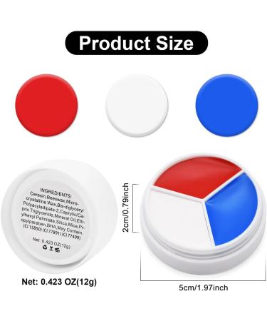 Red White Blue Face Paint - 12g Patriotic Stripe Stick for 4th of July Halloween & Sports Events | USA Flag Makeup - Buy Online on GoSupps.com