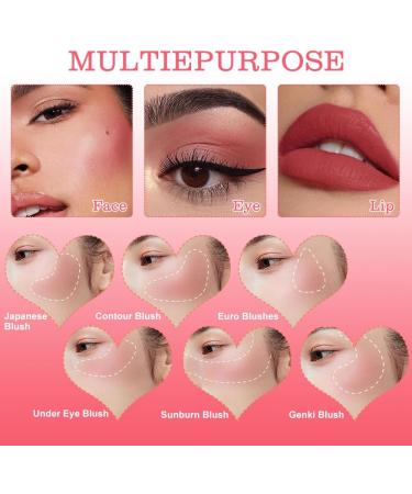 Blush Stick Waterproof Cream Blush Stick Multi-Functional Cream Blush Stick Long Lasting Matte Makeup Stick for Women Girls Cheeks Lips Eyes - Buy Online on GoSupps.com