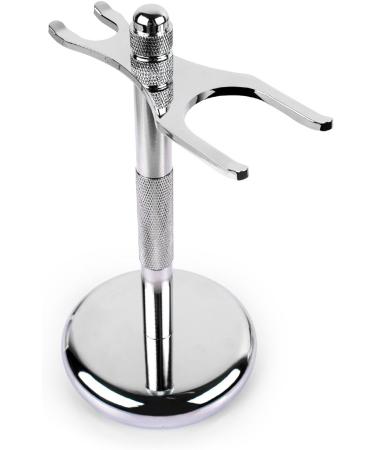 QShave Deluxe Chrome Safety Razor and Brush Stand Holder Fit All Your Shaving Accessories Silver - Buy Online on GoSupps.com