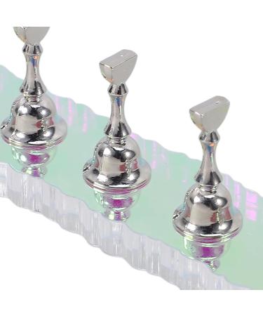 Ipetboom Nail Display Stand 1 Set Acrylic DIY Nail Crystal Holder Magnetic Practice Stands for False Nail Tip Manicure Tool Salon Use Silver - Buy Online on GoSupps.com