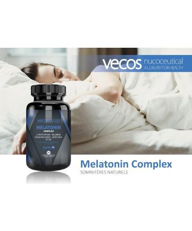 Melatonin 1.9 mg Vecos for Sleep | Supplement with L-Tryptophan Valerian Passionflower Griffonia and Vitamin B6 | 90 Vegetable Capsules | 100% Vegan - Buy Online on GoSupps.com