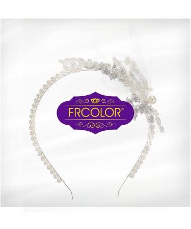 Frcolor Crystal Wedding Headband | Pearl Flower Hairband Tiara | Bridal Hair Accessories - Shop Internationally - Buy Online on GoSupps.com