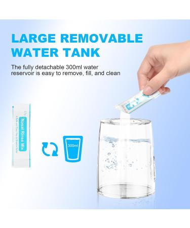 Uraqt Electric Nasal Douche - Electric Neti Pot for Adults & Children | 4 Replacement Heads & 40 Nose Rinsing Salts | Sinus Relief & Allergy Control - Buy Online on GoSupps.com