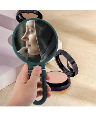Lurrose Folding Handle Mirror Magnification Beauty Mirror Cosmetic Mirror Lip Balm Tubes Purse Mirror Standing Foldable Makeup Mirror Travel Desktop Princess Mirror Abs Woman Green - Buy Online on GoSupps.com