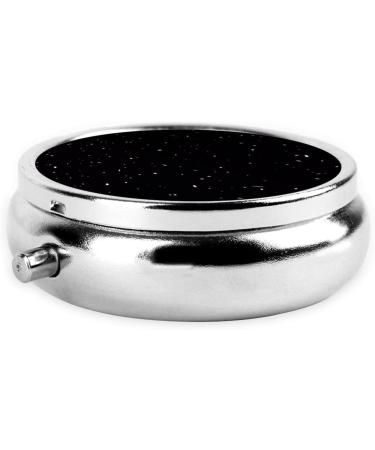Black White Dot Portable Metal Pill Box - Round Mini 3-Compartment Design for Travel - Ideal for Small Pills - Buy Online on GoSupps.com