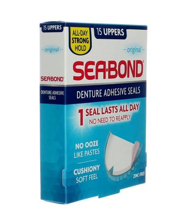SEA-BOND Denture Adhesive Seals Uppers Original 15 ea (Pack of 3) - Buy Online on GoSupps.com