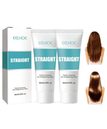 2Pcs Protein Hair Straightening Cream Silk and Shine Hair Straightening Cream  Nourishing Fast and Smooth Straightening Cream for All Hair Types