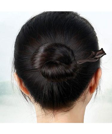 Vintage Handmade Lurrose Ebony Wooden Hair Stick - Tulip Hair Chopstick Decor for Women & Girls - Buy Online on GoSupps.com