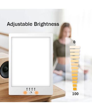 Light Therapy Lamp 10000 Lux UV-Free LED White Warm Light with Adjustable Brightness 4 Timer and 360 Rotatable Stand White - Buy Online on GoSupps.com