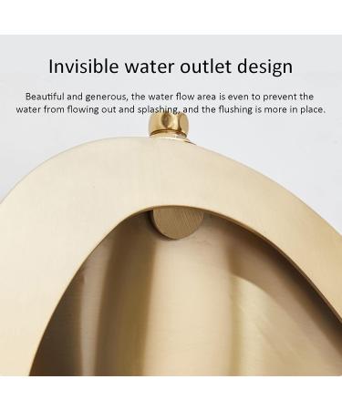 Household Small Men's Urinal Wall-Mounted Stainless Steel Integrated Urinal Commercial Induction Vertical Drainage Public Toilet Suitable for Use in Homes Hotels Sch (Golden Urinal + Drain Pipe ( - Buy Online on GoSupps.com