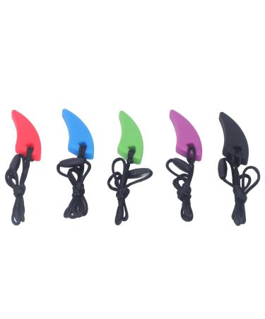 Caus -sensory necklaces food -safe silicone 5 pieces sensory chewing chain mouth motor AIDS fear relief security silicone chewing chain biting ring for ADHD