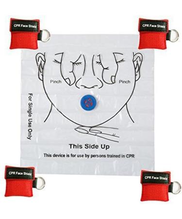 Pack of 5 CPR Face Shield Masks Keychain Rings - Emergency First Aid Training Kit (Black) - Buy Online on GoSupps.com