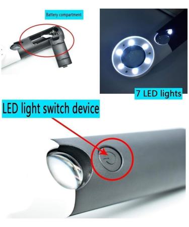 Handheld LED Light 16 Times Double Layer High Magnification Glass Glass Identifying Antique Reading Good Times - Buy Online on GoSupps.com