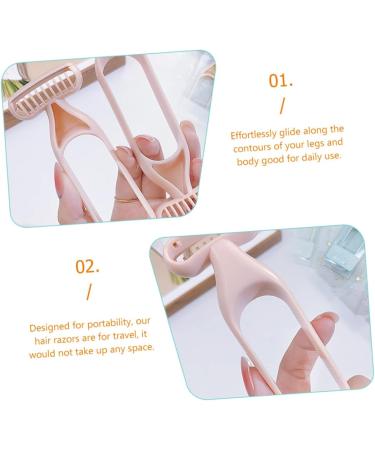 Angoily 6 StK Armpit Knives & Bikini Trimmer for Women | Facial Razor & Eyebrow Scraper | Pink Resin Beauty Tools - Buy Online on GoSupps.com