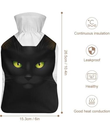 Buy Black Cat Hot Water Bottle with Plush Cover - Hand Warmer for Adults & Children | 26.5x15.3cm | International Shipping - Buy Online on GoSupps.com