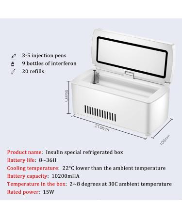 Electric Portable Insulin Cooler Box for Medication Mini Fridge Cooler Bag Thermostat for Travel/Interferon/Drug Storage 2 battery - Buy Online on GoSupps.com