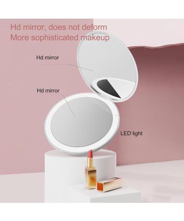LED Lighted Travel Makeup Mirror Round LED Pocket Mirror Portable Foldable Mini LED Lighted Pocket Makeup Mirror for Travel - Buy Online on GoSupps.com