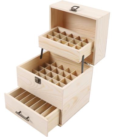 Nenchengli 3-Layer Wood Essential Oil Box - 59 Grid Organizer Storage - Premium Essential Oil Packaging - Buy Online on GoSupps.com