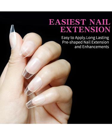 360Pcs MissSix Short Clear Gel Nail Tips - Professional Soft Gel Press On Nails - Almond, Coffin, Square Shape - Full Cover Fake Tips for Acrylic Nails - C-Nail Tips-G1 - Buy Online on GoSupps.com